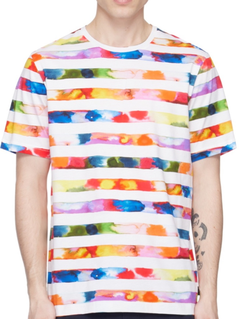 PS Paul Smith White Watercolour Stripe T-Shirt Men's Medium EUC